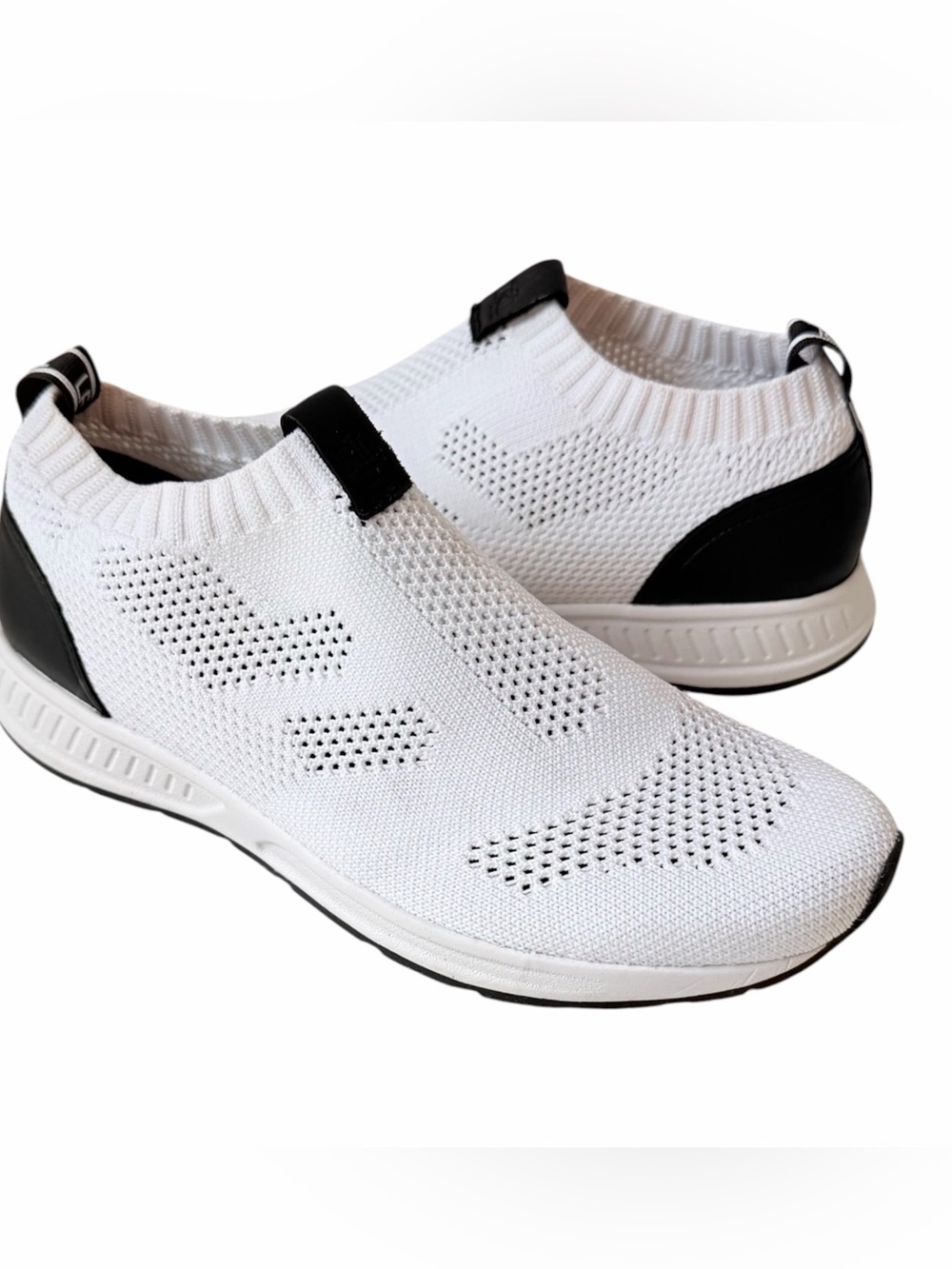 Ralph Lauren Kacie Slip On Sneakers In White & Black Size 8 New Women’s